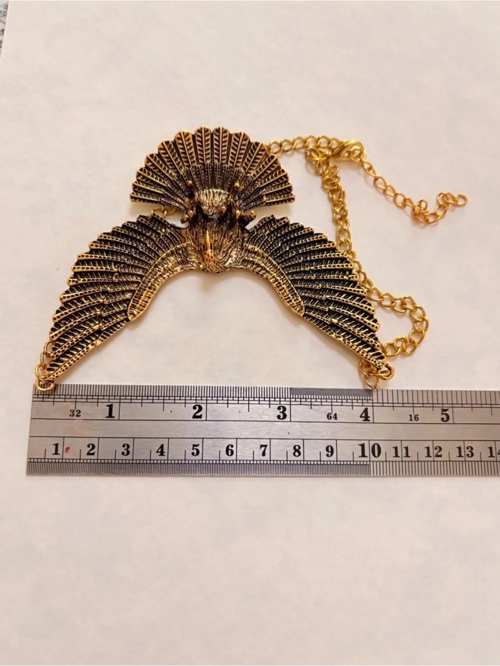Gold Eagle Pendant Statement Necklace